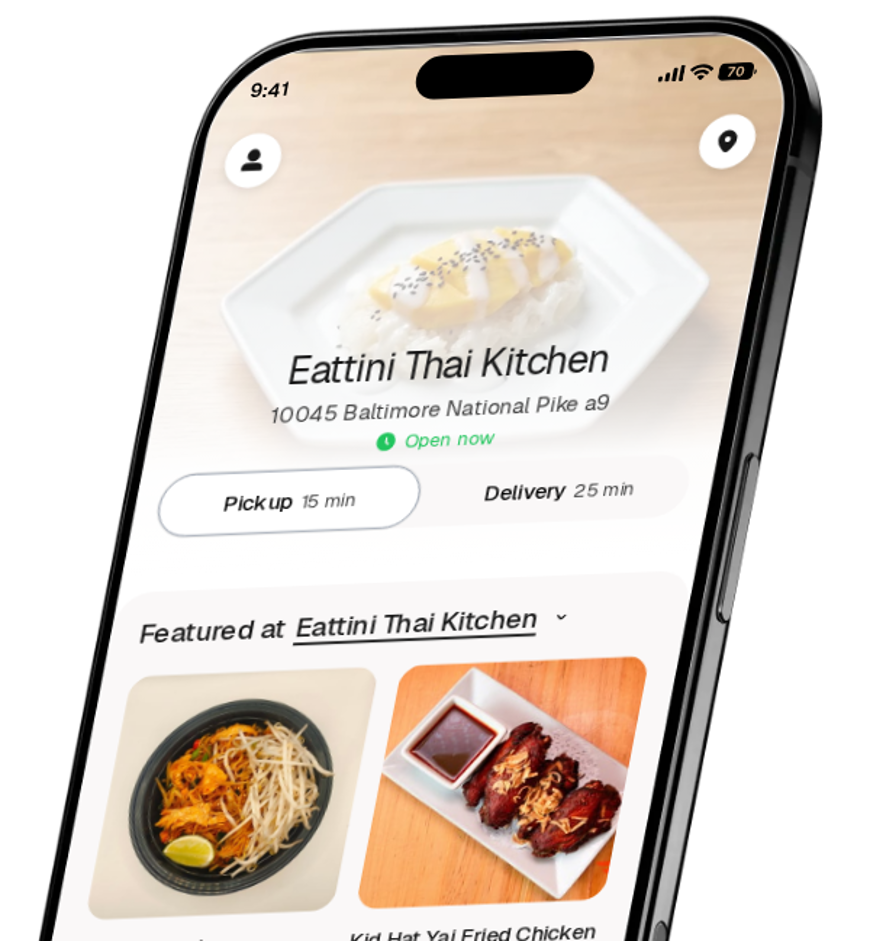 Eattini Thai Kitchen app preview